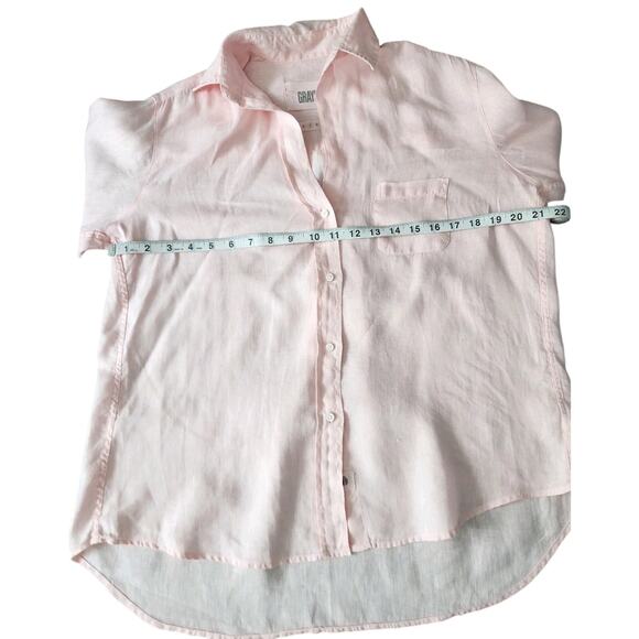 Grayson The Hero Pink 100% Linen Long Sleeve Button Down Shirt Women's Size 02 - Picture 6 of 8